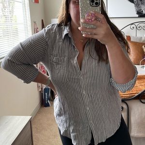Linen button down top XXL universal thread